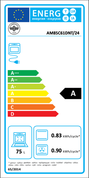 
                  
                    AM85C61DNT-24 Gas fornuis 80 x 50 cm. Zwart
                  
                