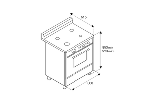 
                  
                    AM85C61DNT-24 Gas fornuis 80 x 50 cm. Zwart
                  
                